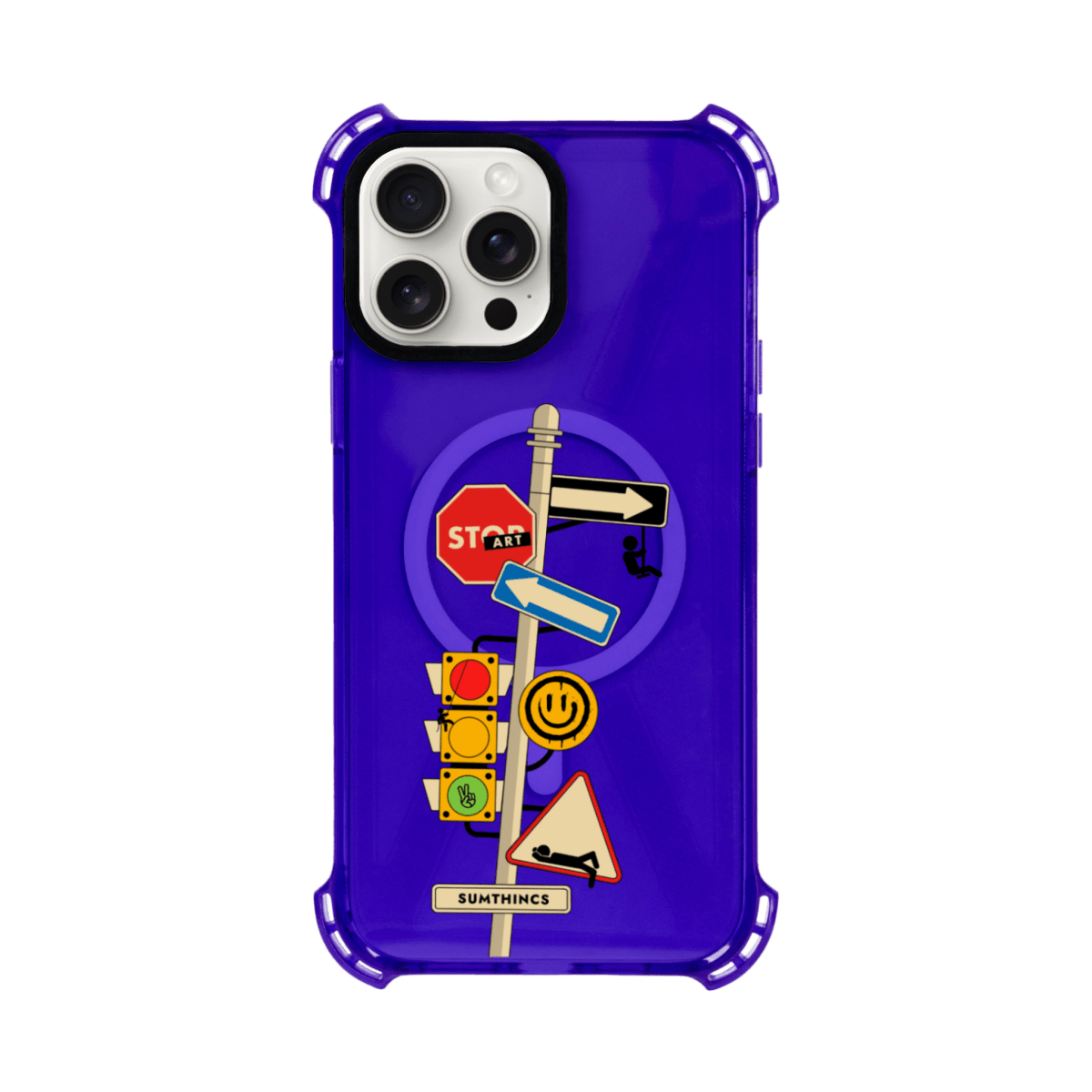 iPhone 13 Crossroad Bumper Magsafe Şeffaf Telefon Kılıfı Mor - SUMTHINCS