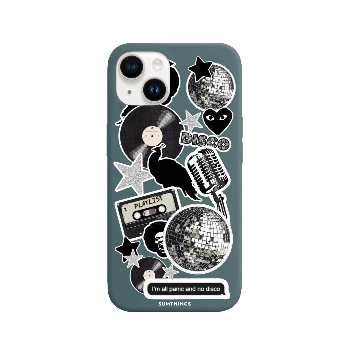 iPhone 13 Disco Stickers Premium Telefon Kılıfı Kaktüs Yeşili - SUMTHINCS