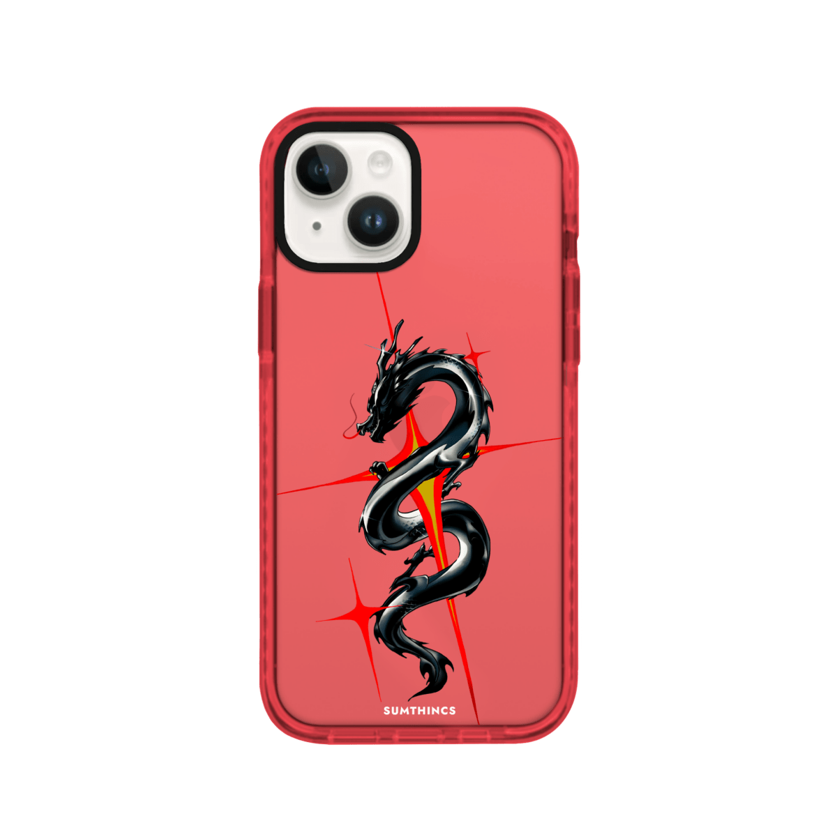 iPhone 13 Dragonflare Procase Şeffaf Telefon Kılıfı Kırmızı - SUMTHINCS