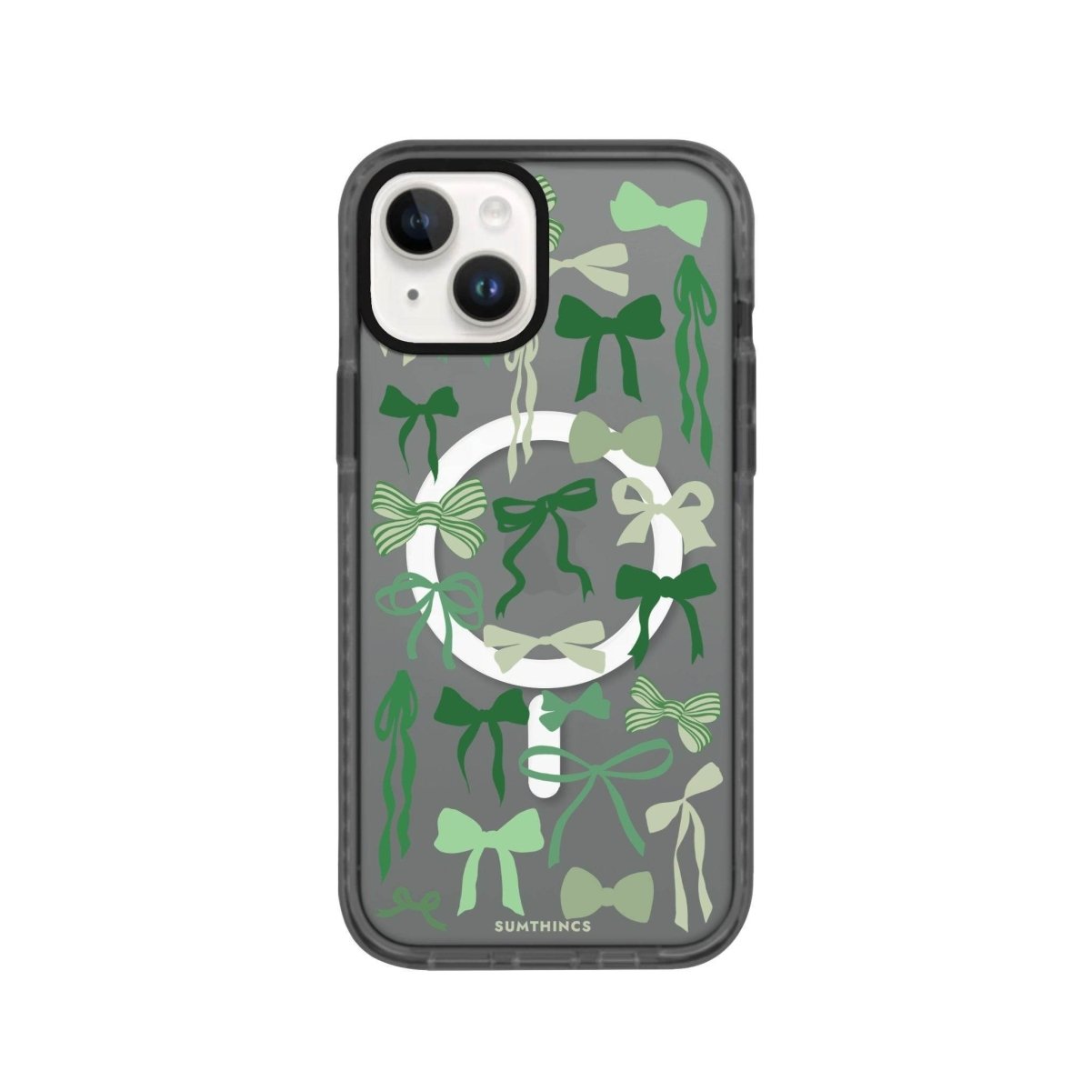 iPhone 13 Green Garland Magsafe Procase Şeffaf Telefon Kılıfı Antrasit - SUMTHINCS