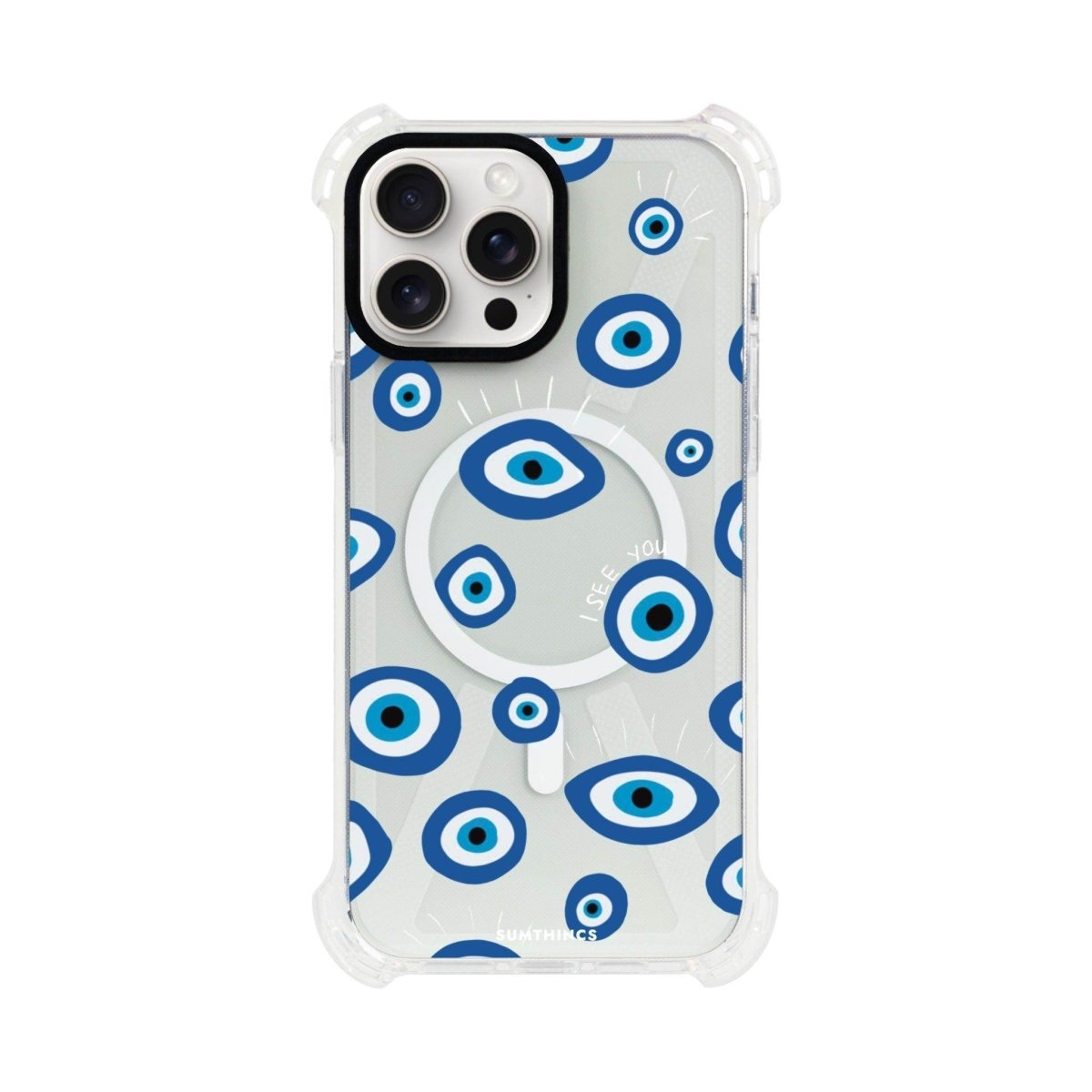 iPhone 13 I See You Bumper Magsafe Şeffaf Telefon Kılıfı Beyaz Şeffaf - SUMTHINCS