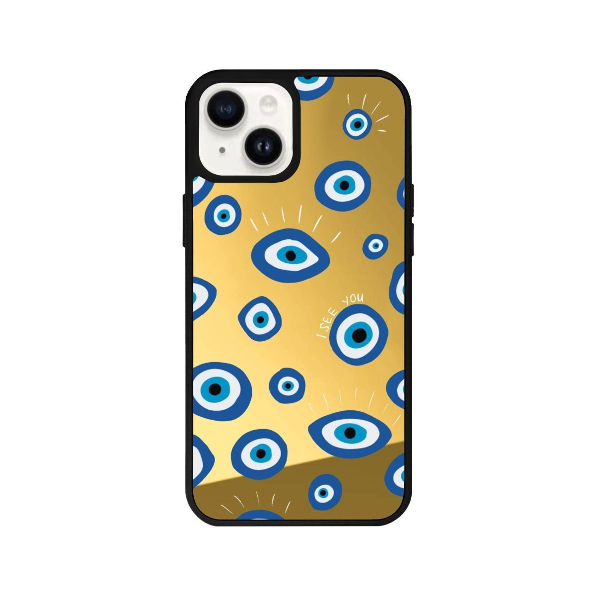 iPhone 13 I See You Mirror Aynalı Telefon Kılıfı Altın - SUMTHINCS