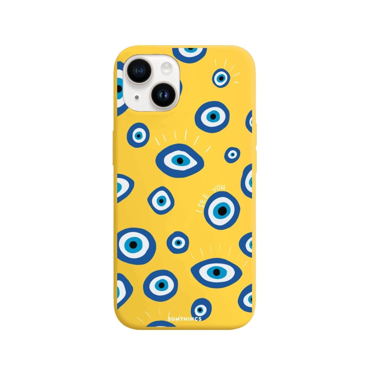 iPhone 13 I See You Premium Telefon Kılıfı Sarı - SUMTHINCS