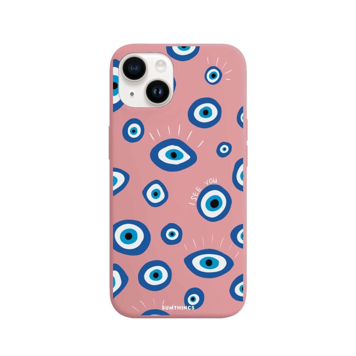 iPhone 13 I See You Premium Telefon Kılıfı Pembe - SUMTHINCS