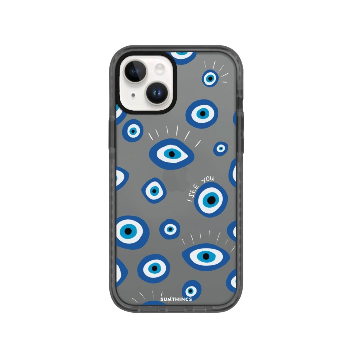 iPhone 13 I See You Procase Şeffaf Telefon Kılıfı Antrasit - SUMTHINCS