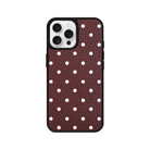 iPhone 13 Polka Dot Leather Deri Telefon Kılıfı Bordo - SUMTHINCS