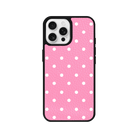 iPhone 13 Polka Dot Leather Deri Telefon Kılıfı Pembe - SUMTHINCS