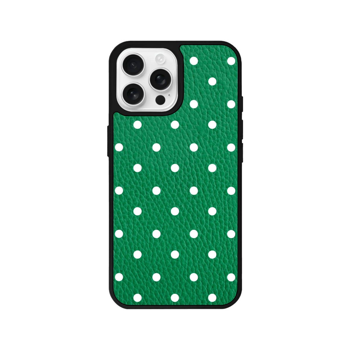 iPhone 13 Polka Dot Leather Deri Telefon Kılıfı Yeşil - SUMTHINCS