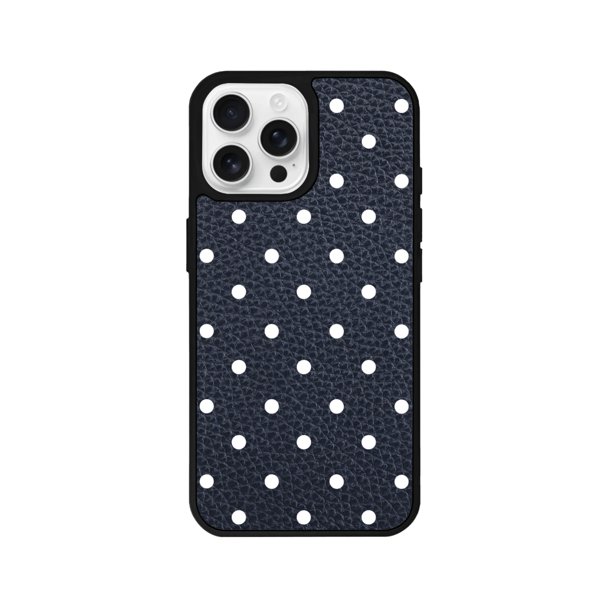 iPhone 13 Polka Dot Leather Deri Telefon Kılıfı Pasifik Mavi - SUMTHINCS