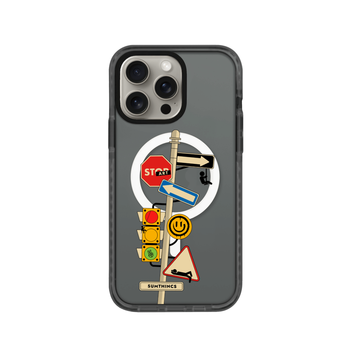 iPhone 13 Pro Crossroad Magsafe Procase Şeffaf Telefon Kılıfı Antrasit - SUMTHINCS