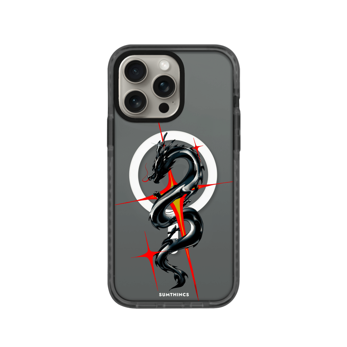 iPhone 13 Pro Dragonflare Magsafe Procase Şeffaf Telefon Kılıfı Antrasit - SUMTHINCS