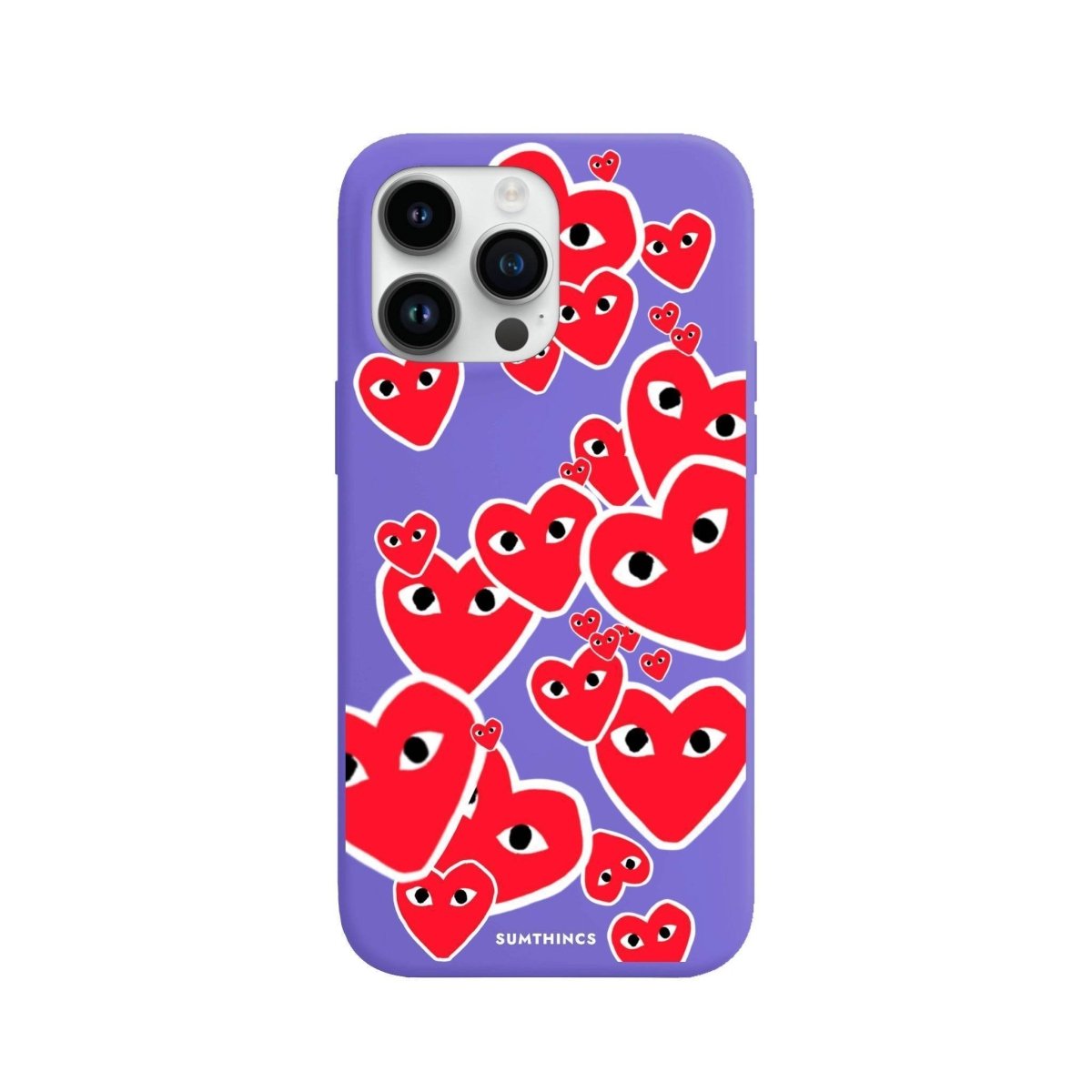 iPhone 13 Pro Max Hearts Premium Telefon Kılıfı Lila - SUMTHINCS
