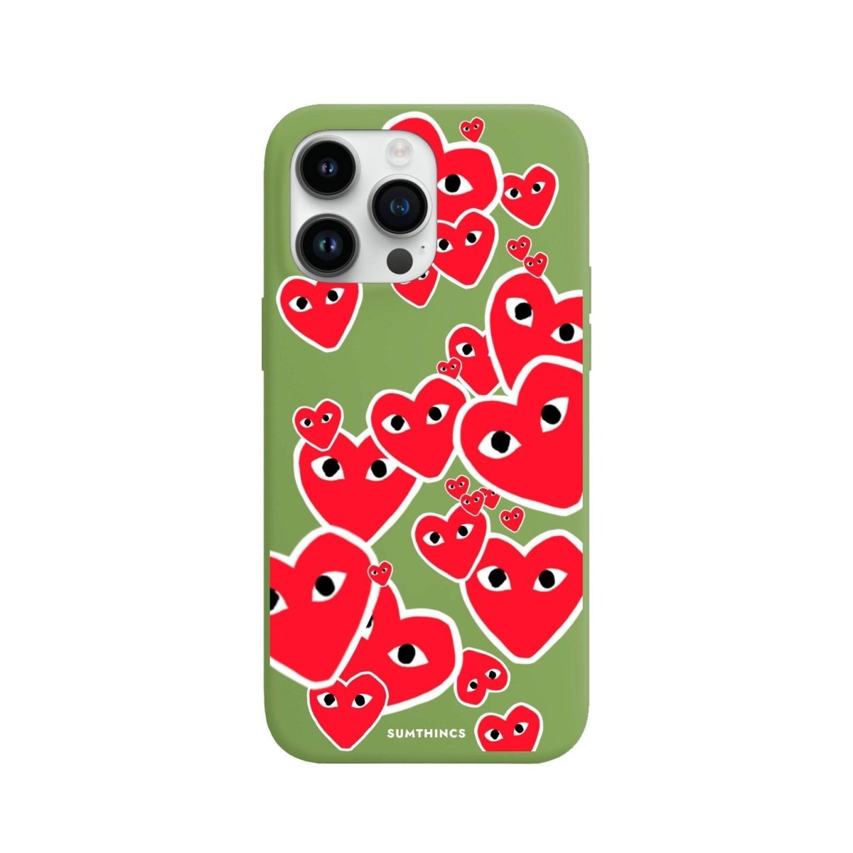 iPhone 13 Pro Max Hearts Premium Telefon Kılıfı Fıstık Yeşili - SUMTHINCS