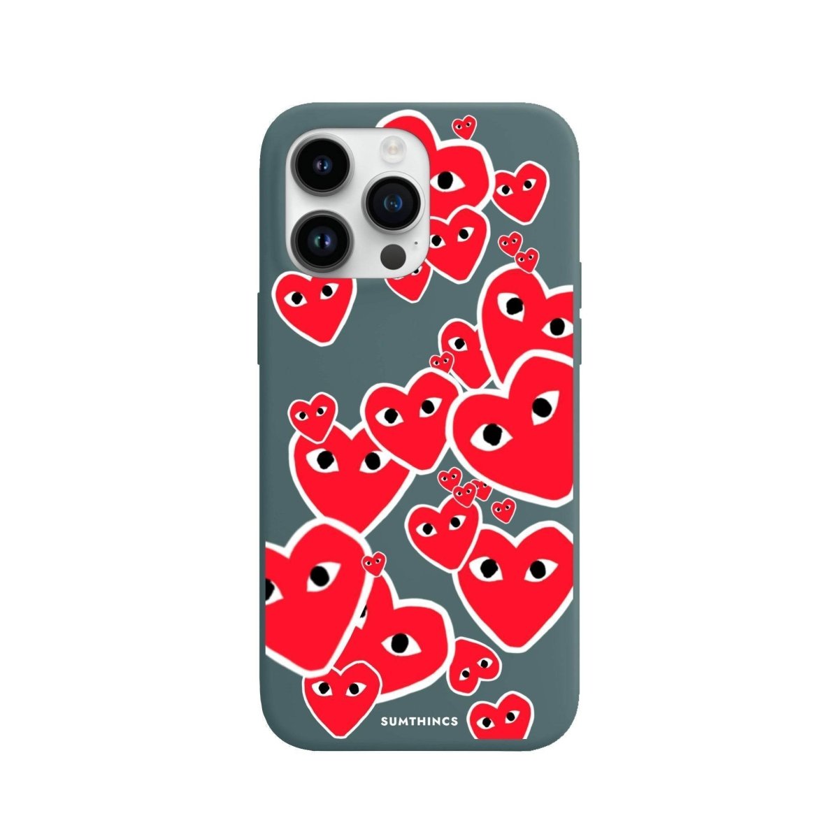 iPhone 13 Pro Max Hearts Premium Telefon Kılıfı Kaktüs Yeşili - SUMTHINCS