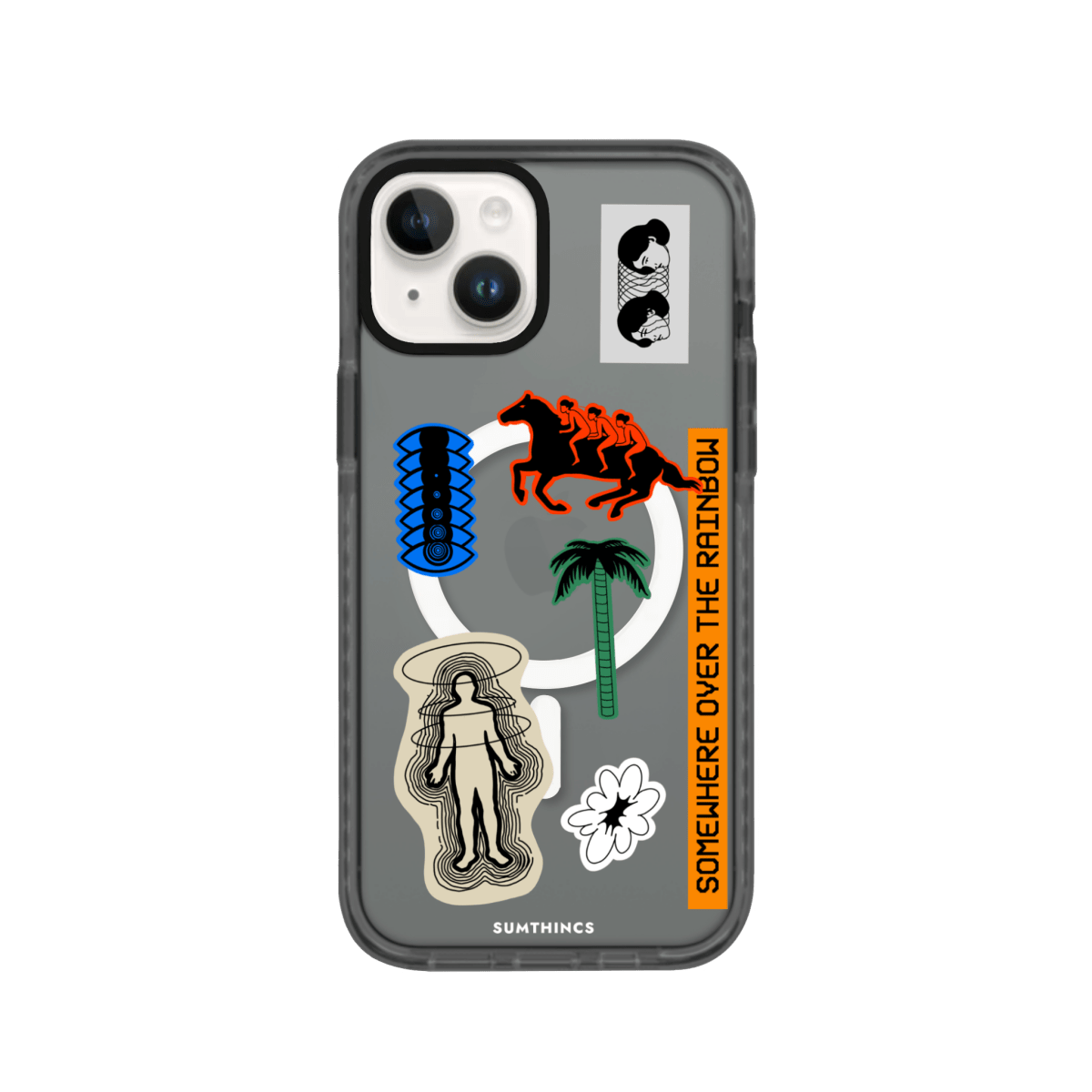 iPhone 13 Somewhere Magsafe Procase Şeffaf Telefon Kılıfı Antrasit - SUMTHINCS