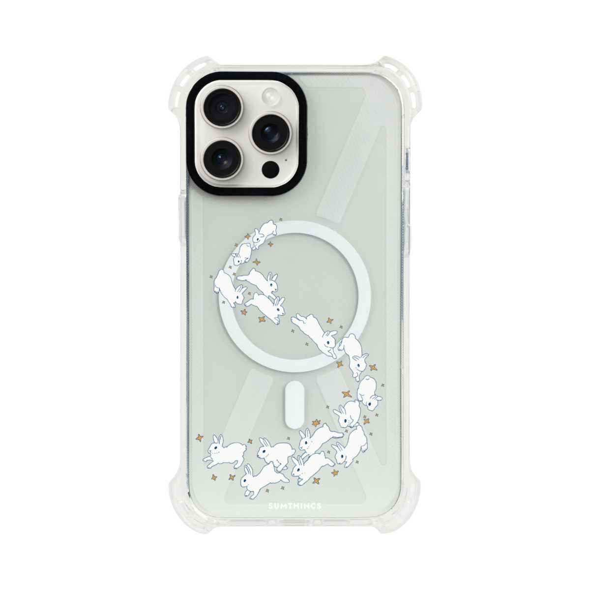 iPhone 13 Starry Bunnies Bumper Magsafe Şeffaf Telefon Kılıfı Beyaz Şeffaf - SUMTHINCS