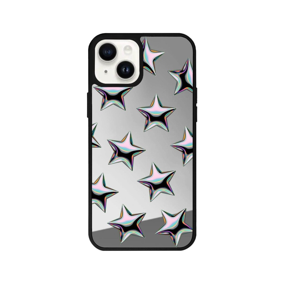 iPhone 13 Stars Mirror Aynalı Telefon Kılıfı Gümüş - SUMTHINCS