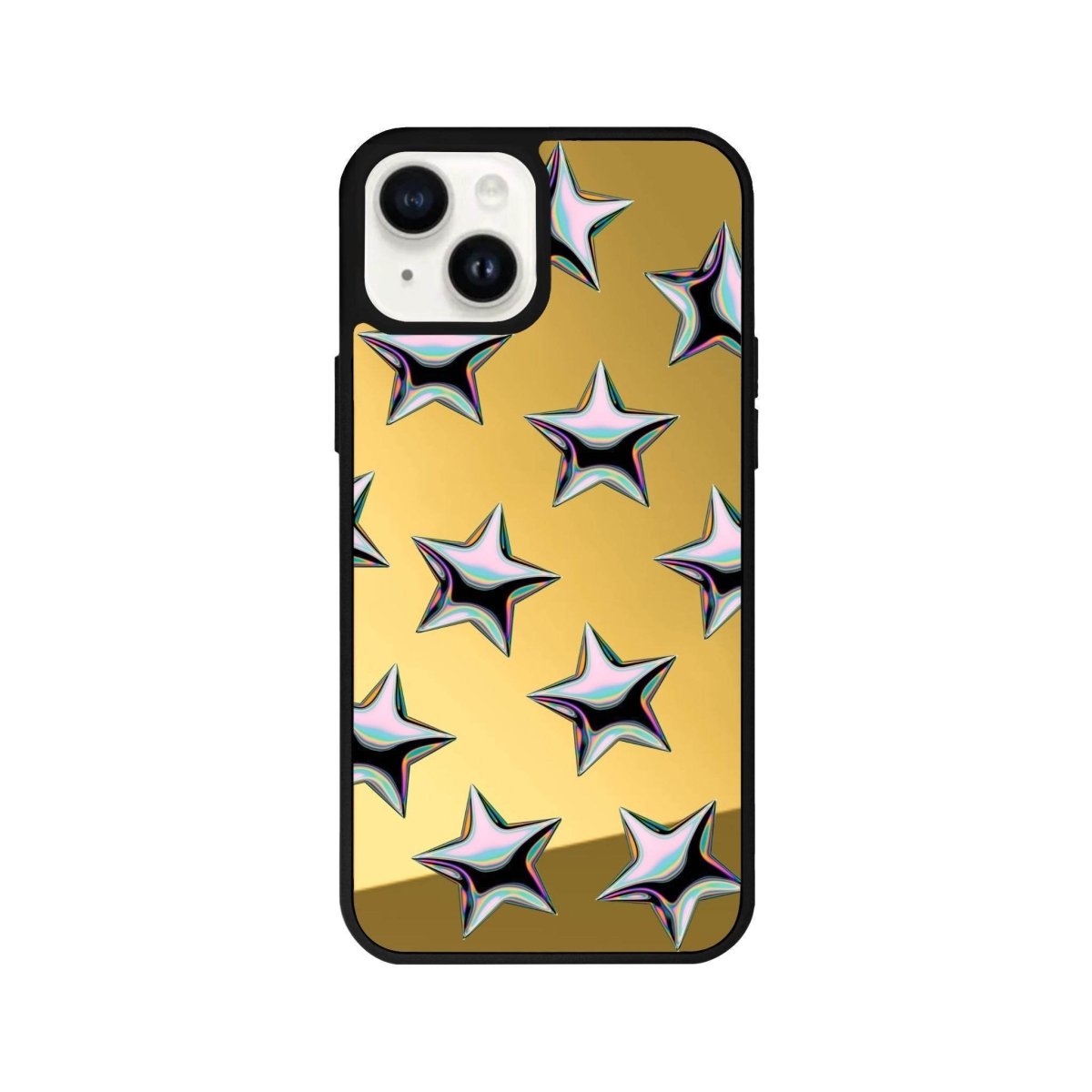 iPhone 13 Stars Mirror Aynalı Telefon Kılıfı Altın - SUMTHINCS