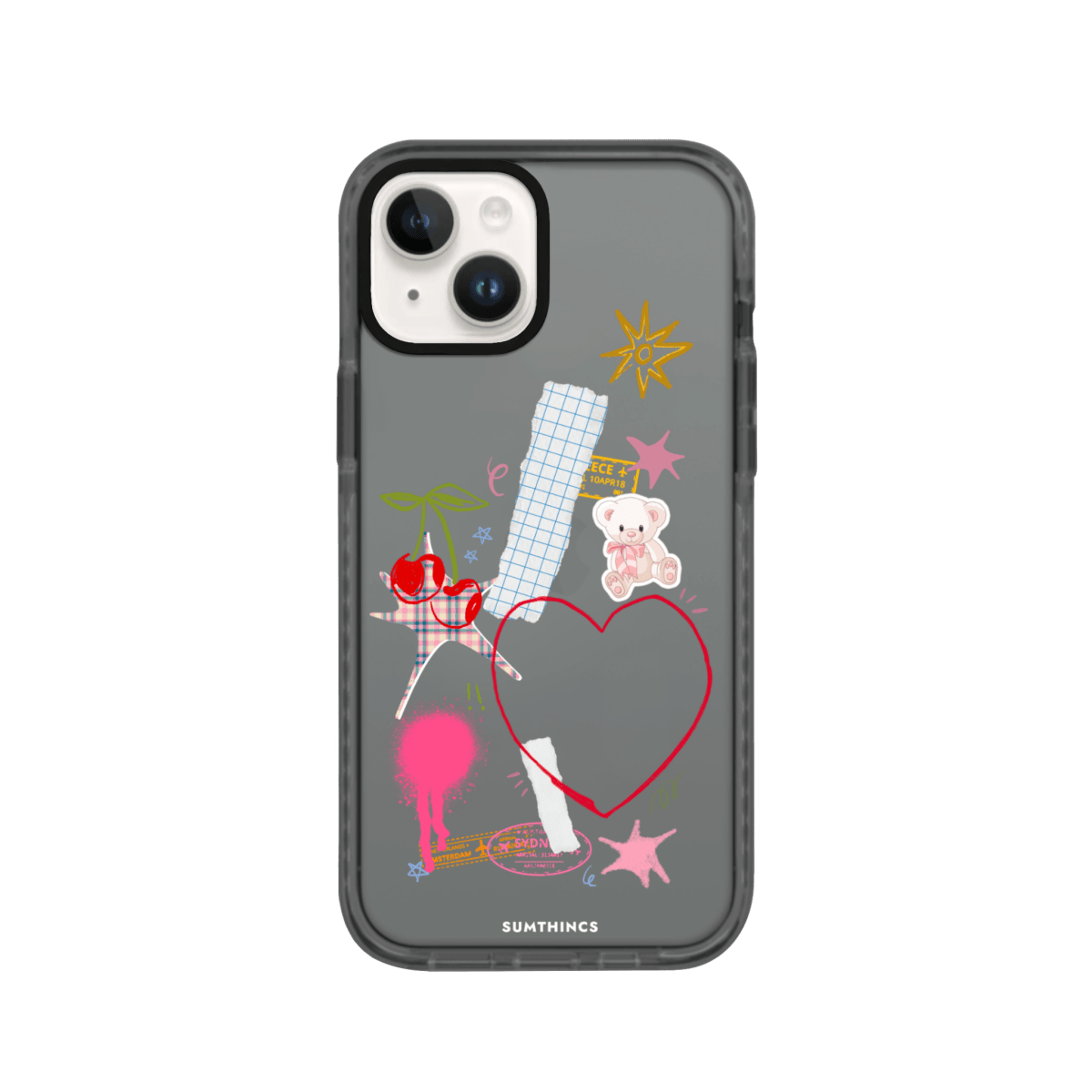 iPhone 13 Sweet Chaos Procase Şeffaf Telefon Kılıfı Antrasit - SUMTHINCS