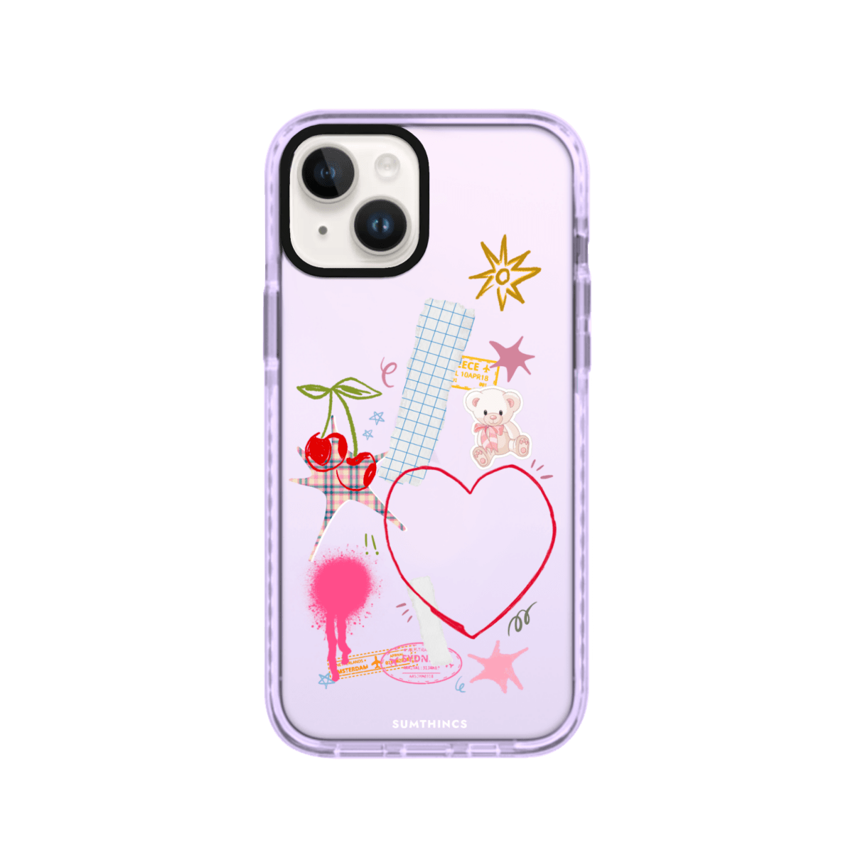 iPhone 13 Sweet Chaos Procase Şeffaf Telefon Kılıfı Lila - SUMTHINCS
