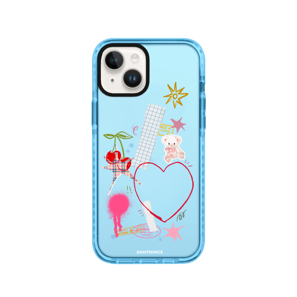 iPhone 13 Sweet Chaos Procase Şeffaf Telefon Kılıfı Mavi - SUMTHINCS