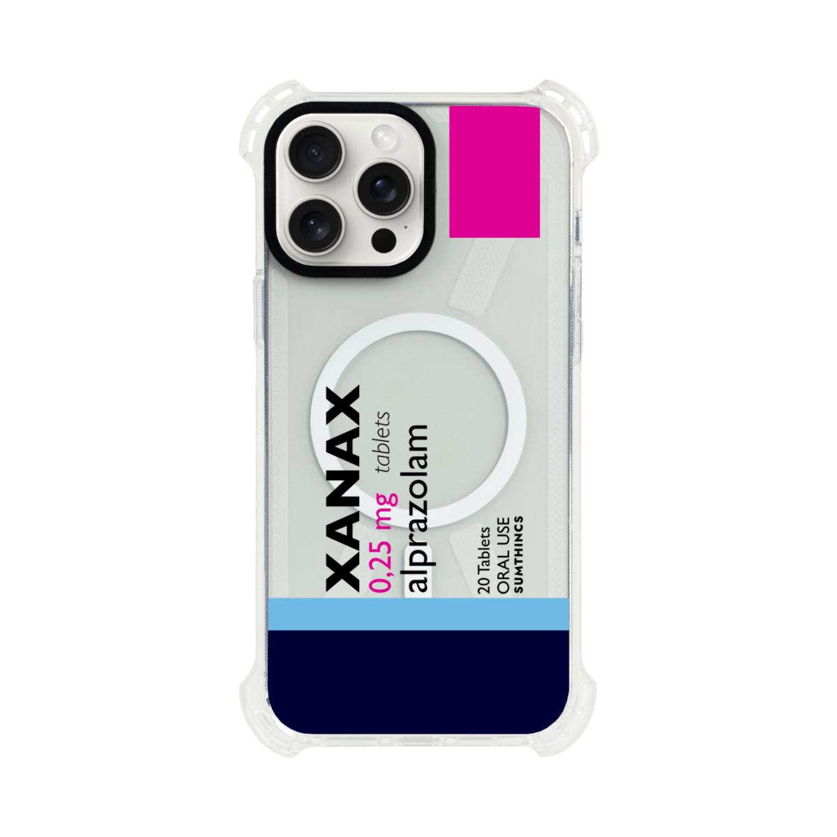 iPhone 13 Xanax Bumper Magsafe Telefon Kılıfı Beyaz Şeffaf - Sumthincs