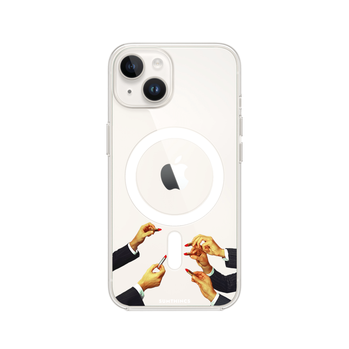 iPhone 14 Lipstick Clear Magsafe Şeffaf Telefon Kılıfı - SUMTHINCS