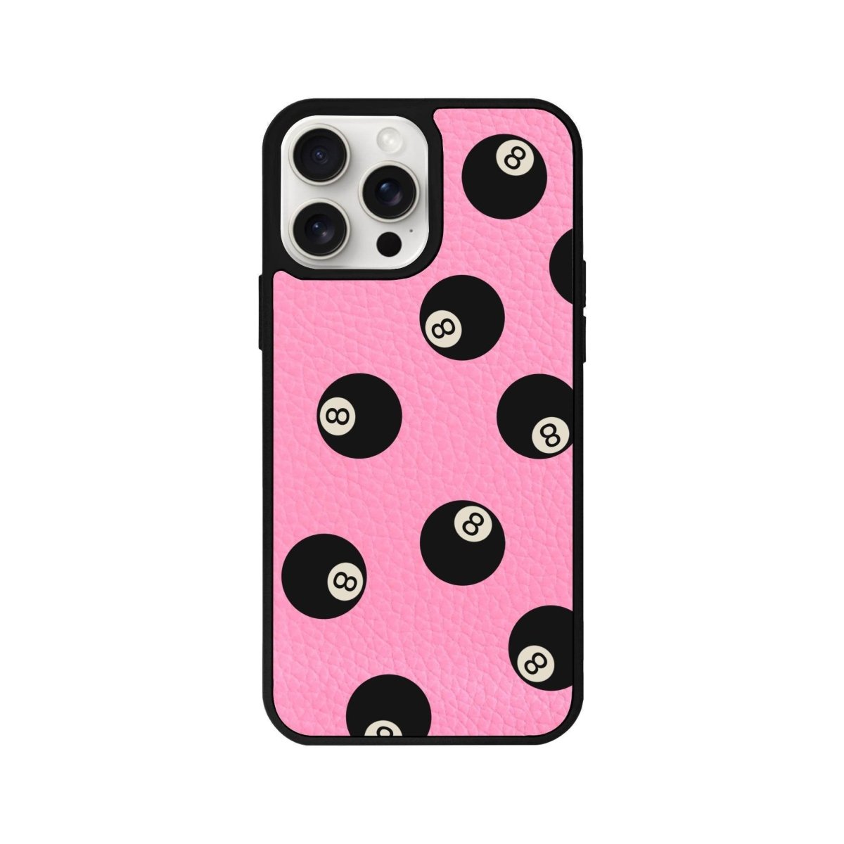 iPhone 14 Plus 8Ball Leather Vegan Deri Telefon Kılıfı Pembe - SUMTHINCS