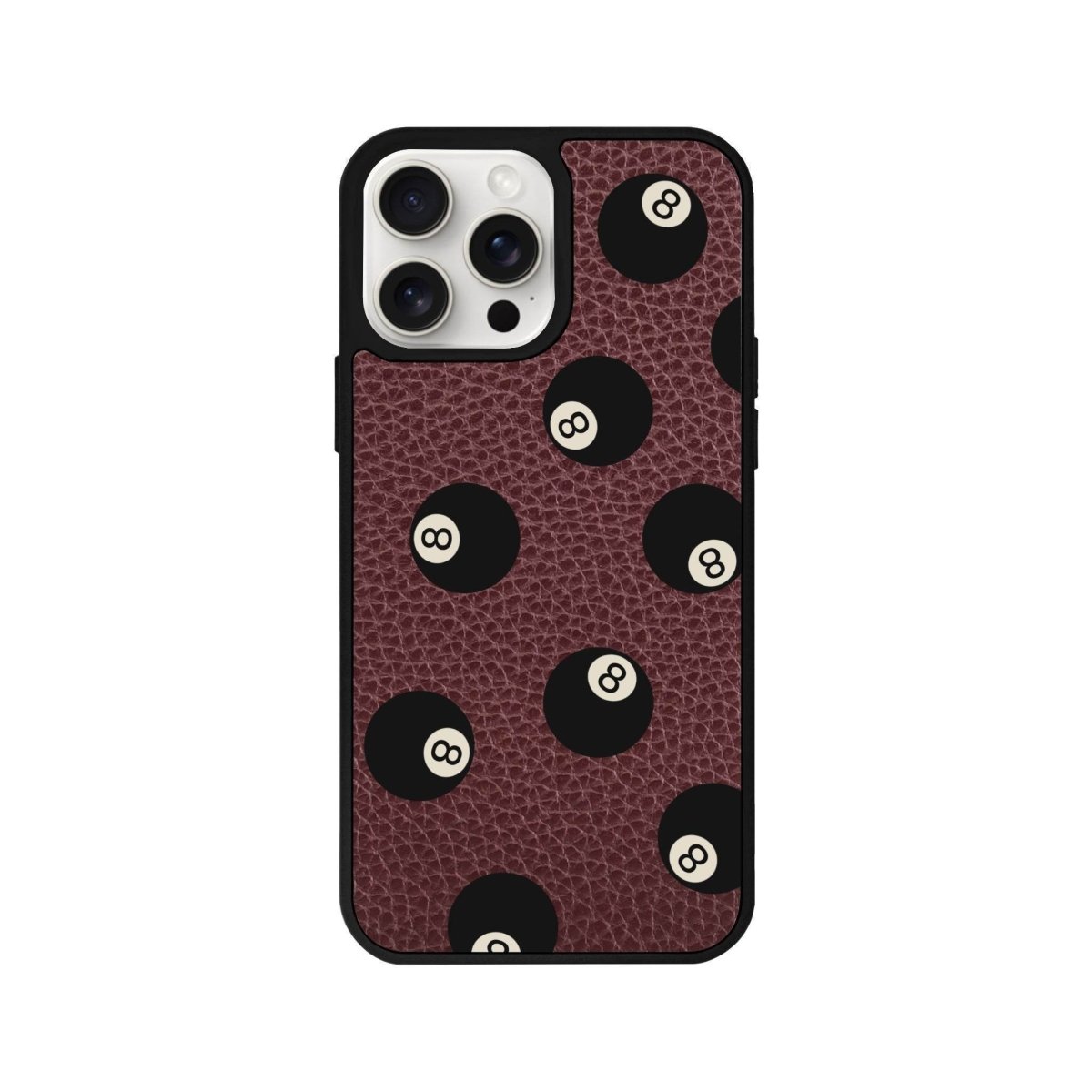 iPhone 14 Plus 8Ball Leather Vegan Deri Telefon Kılıfı Bordo - SUMTHINCS