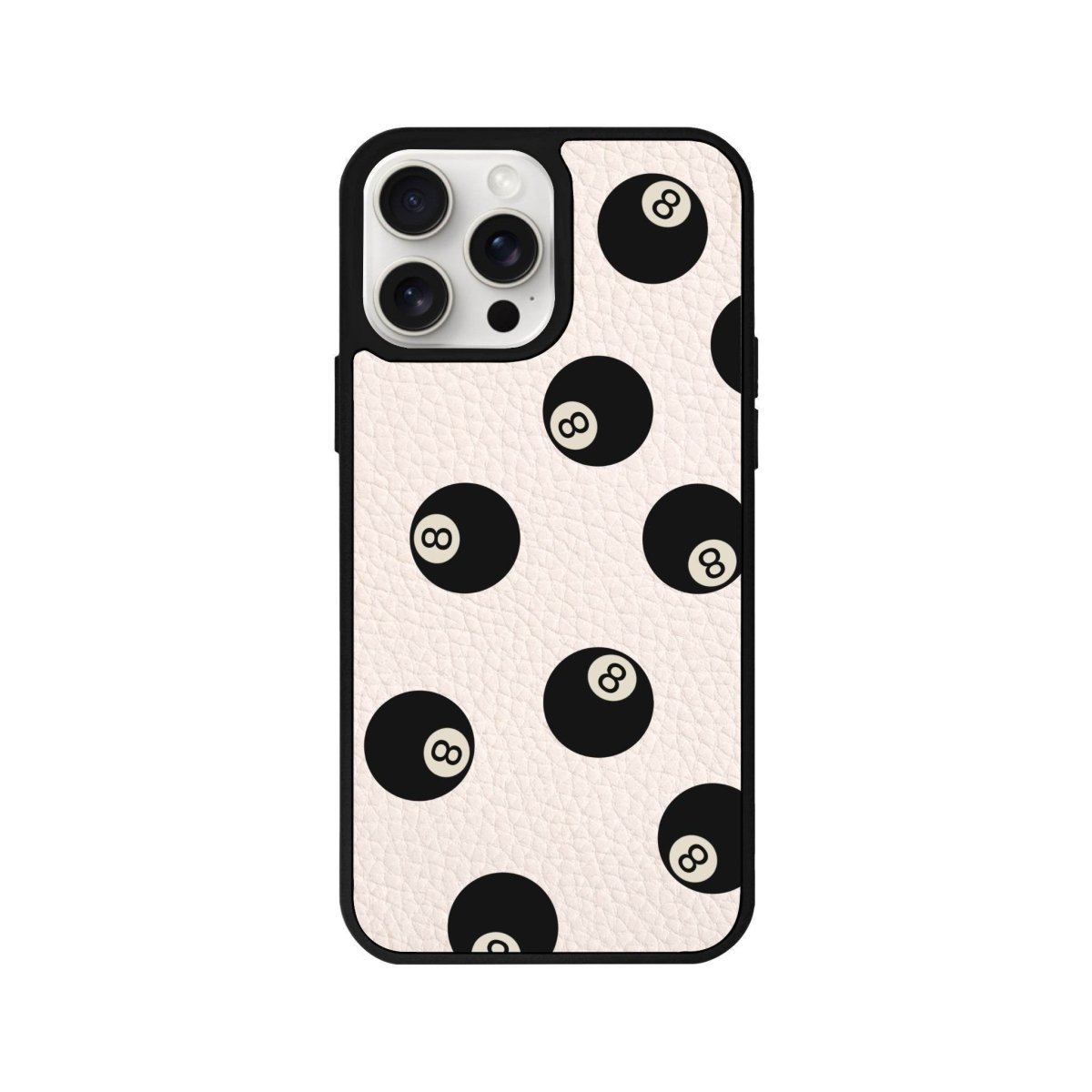 iPhone 14 Plus 8Ball Leather Vegan Deri Telefon Kılıfı Bej - SUMTHINCS
