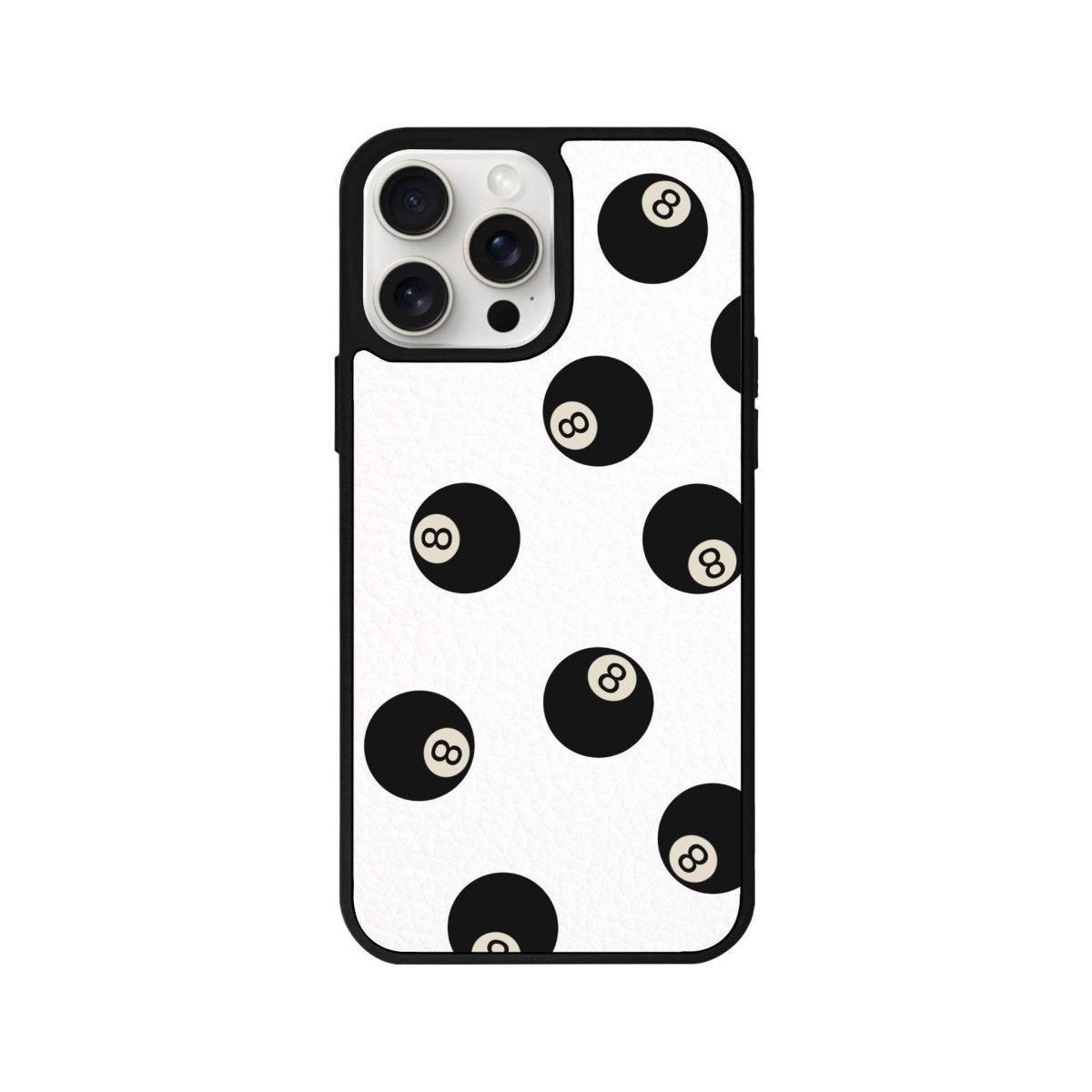 iPhone 14 Plus 8Ball Leather Vegan Deri Telefon Kılıfı Beyaz - SUMTHINCS