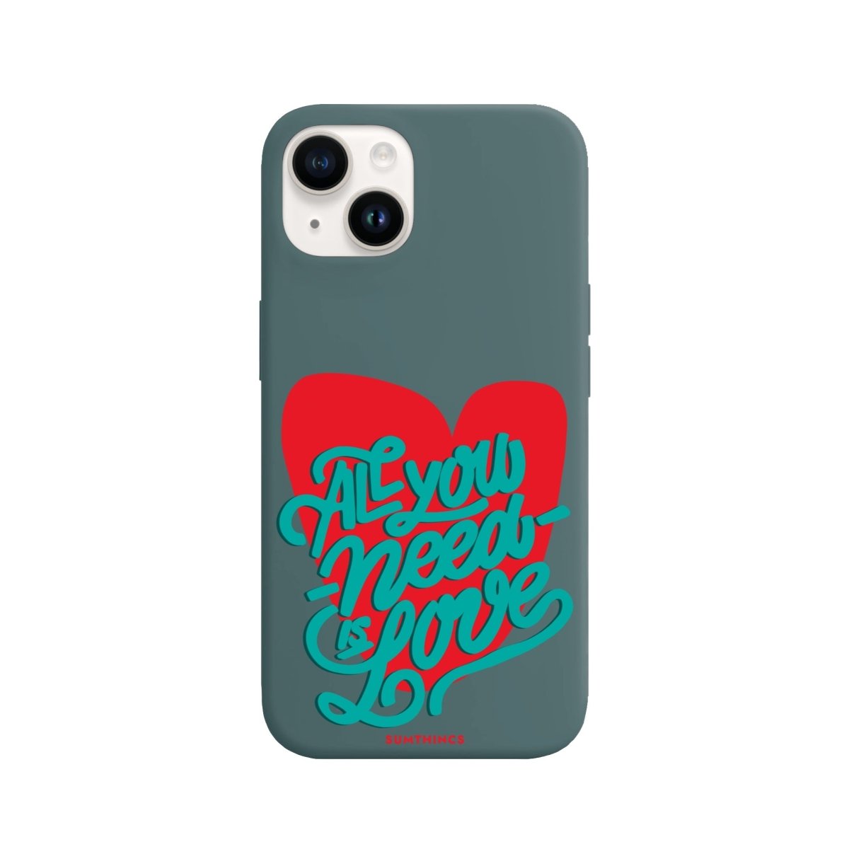 iPhone 14 Plus All You Need is Love Premium Telefon Kılıfı Kaktüs Yeşili - SUMTHINCS