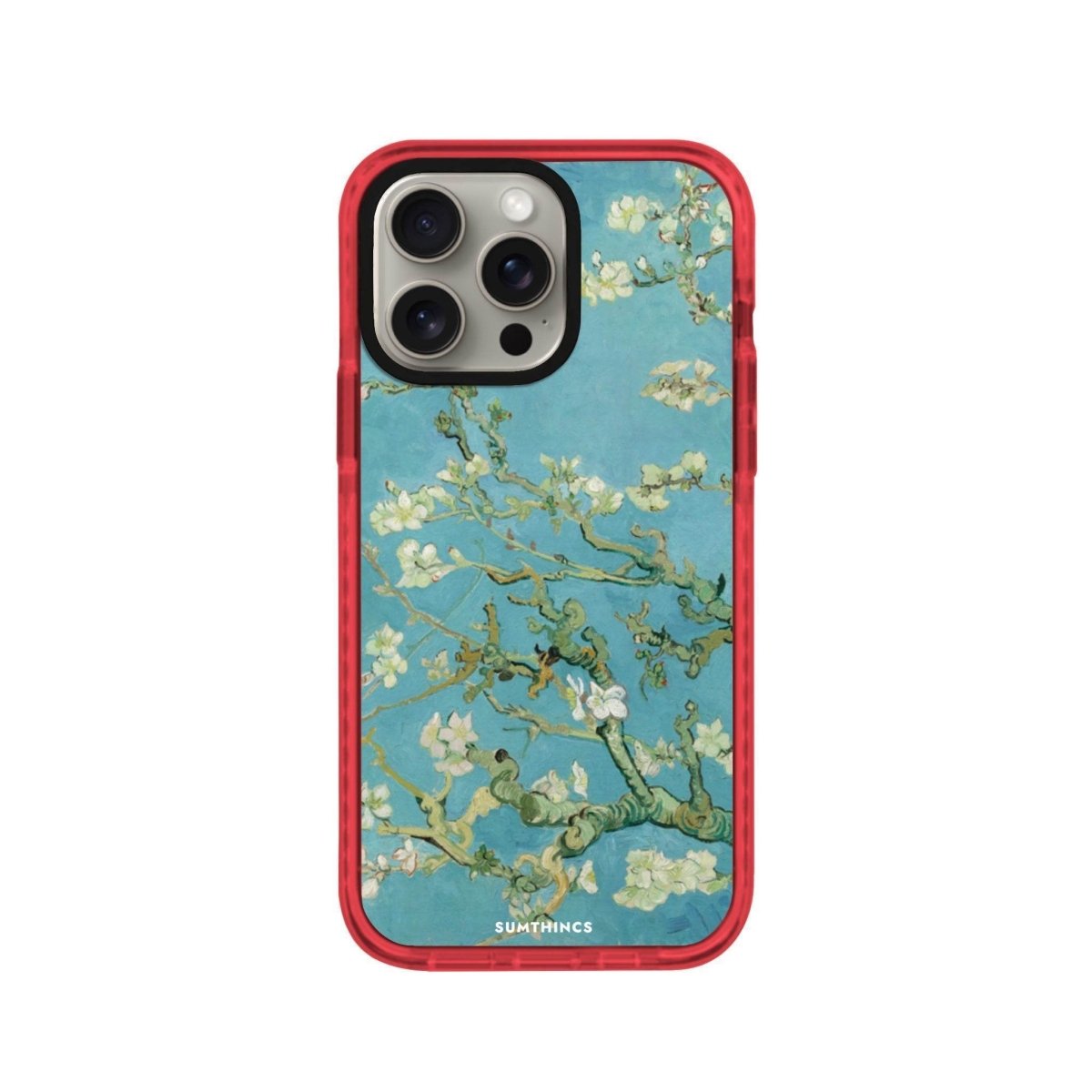 iPhone 14 Plus Almond Blossoms Procase Şeffaf Telefon Kılıfı Kırmızı - SUMTHINCS
