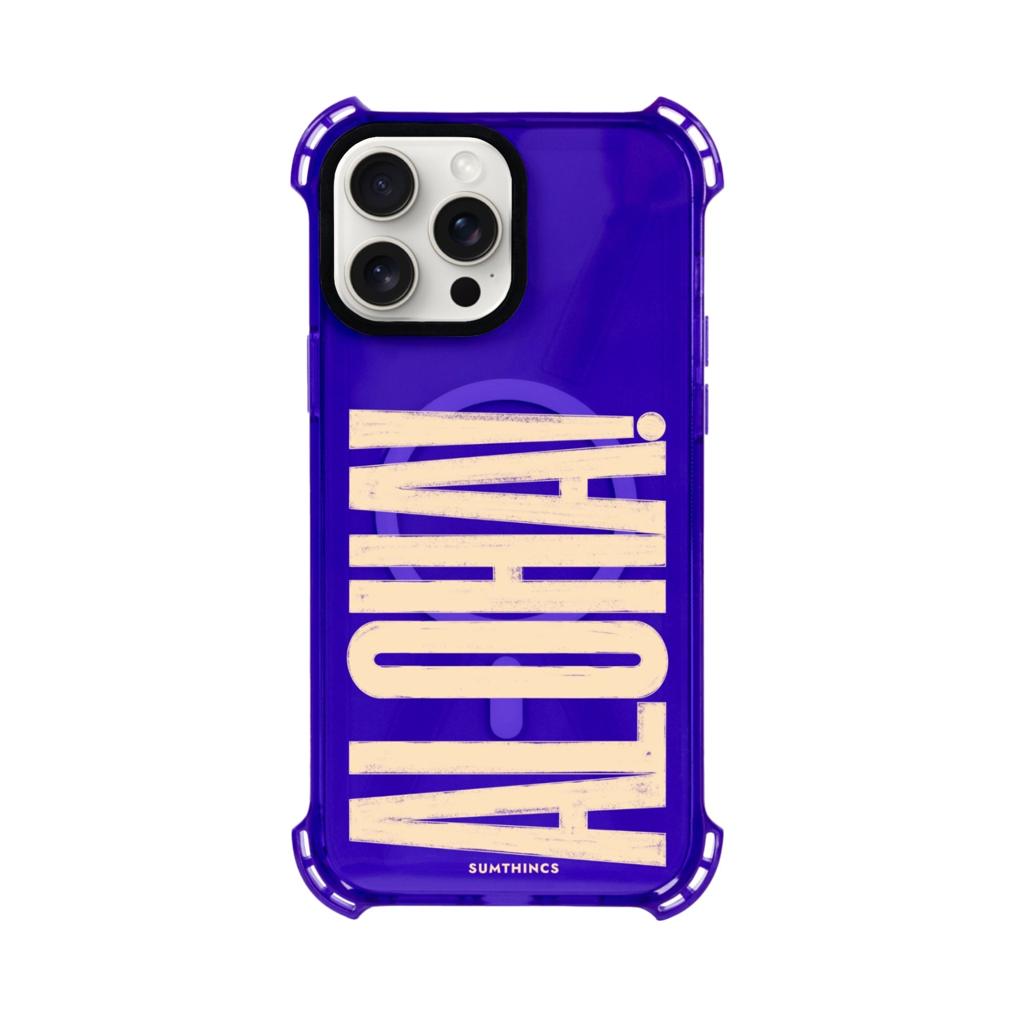 iPhone 14 Plus Aloha Bumper Magsafe Şeffaf Telefon Kılıfı Mor - SUMTHINCS