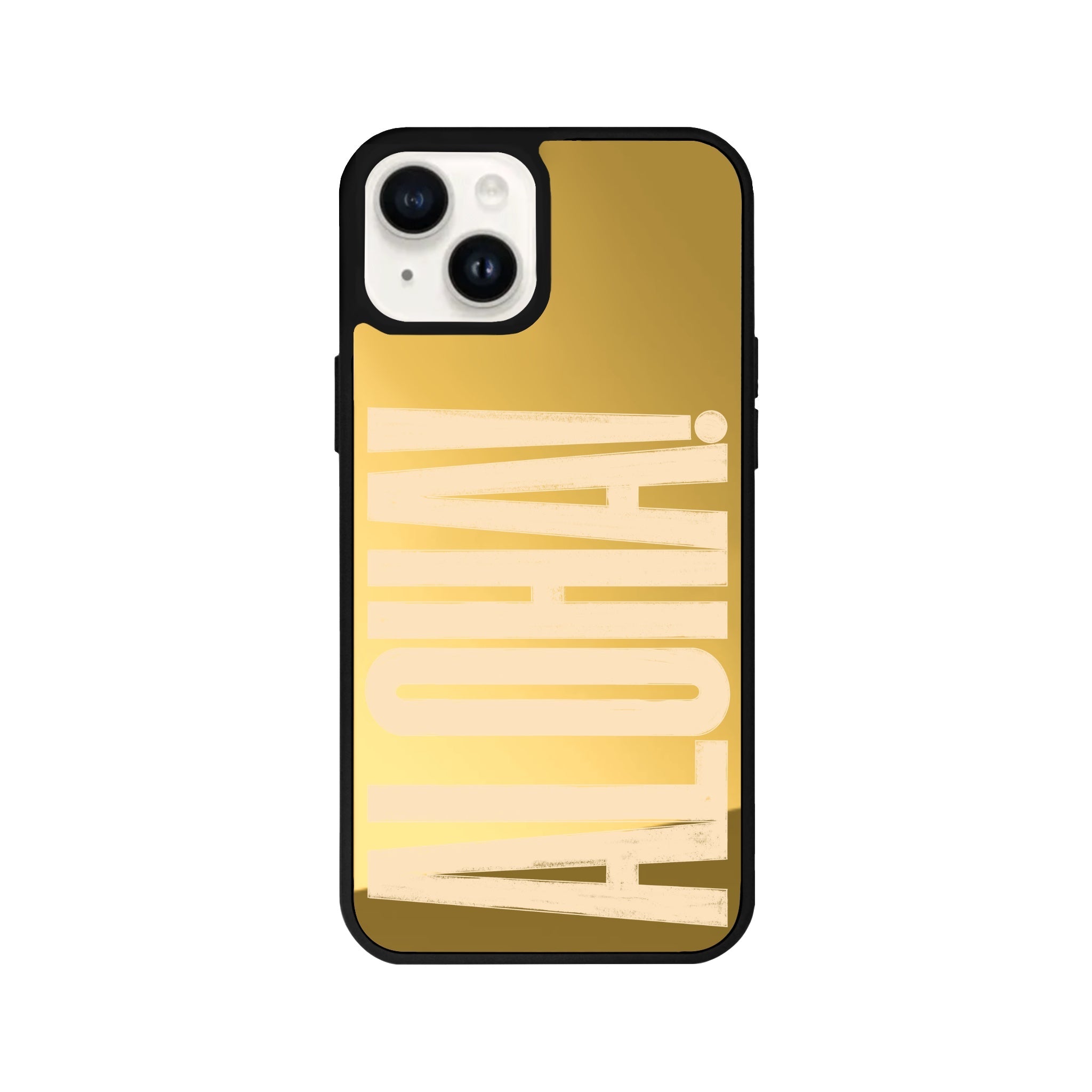 iPhone 14 Plus Aloha Mirror Aynalı Telefon Kılıfı Altın - SUMTHINCS