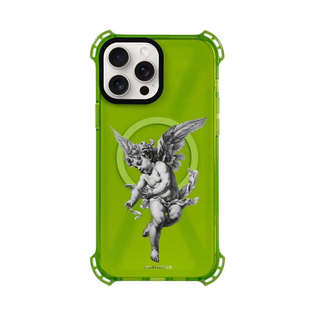 iPhone 14 Plus Angel Bumper Magsafe Şeffaf Telefon Kılıfı Yeşil - SUMTHINCS