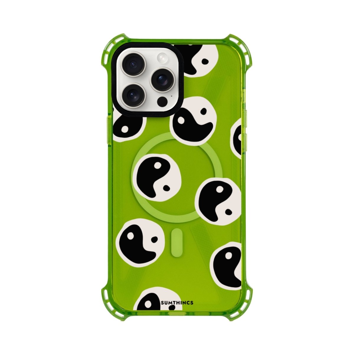 iPhone 14 Plus Balance Bumper Magsafe Şeffaf Telefon Kılıfı Yeşil - SUMTHINCS