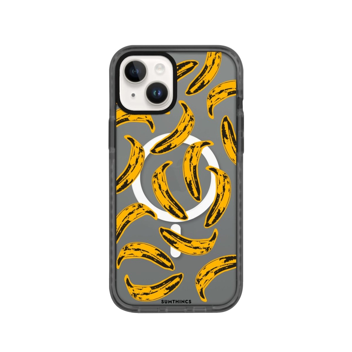 iPhone 14 Plus Banana Magsafe Procase Şeffaf Telefon Kılıfı Antrasit - SUMTHINCS