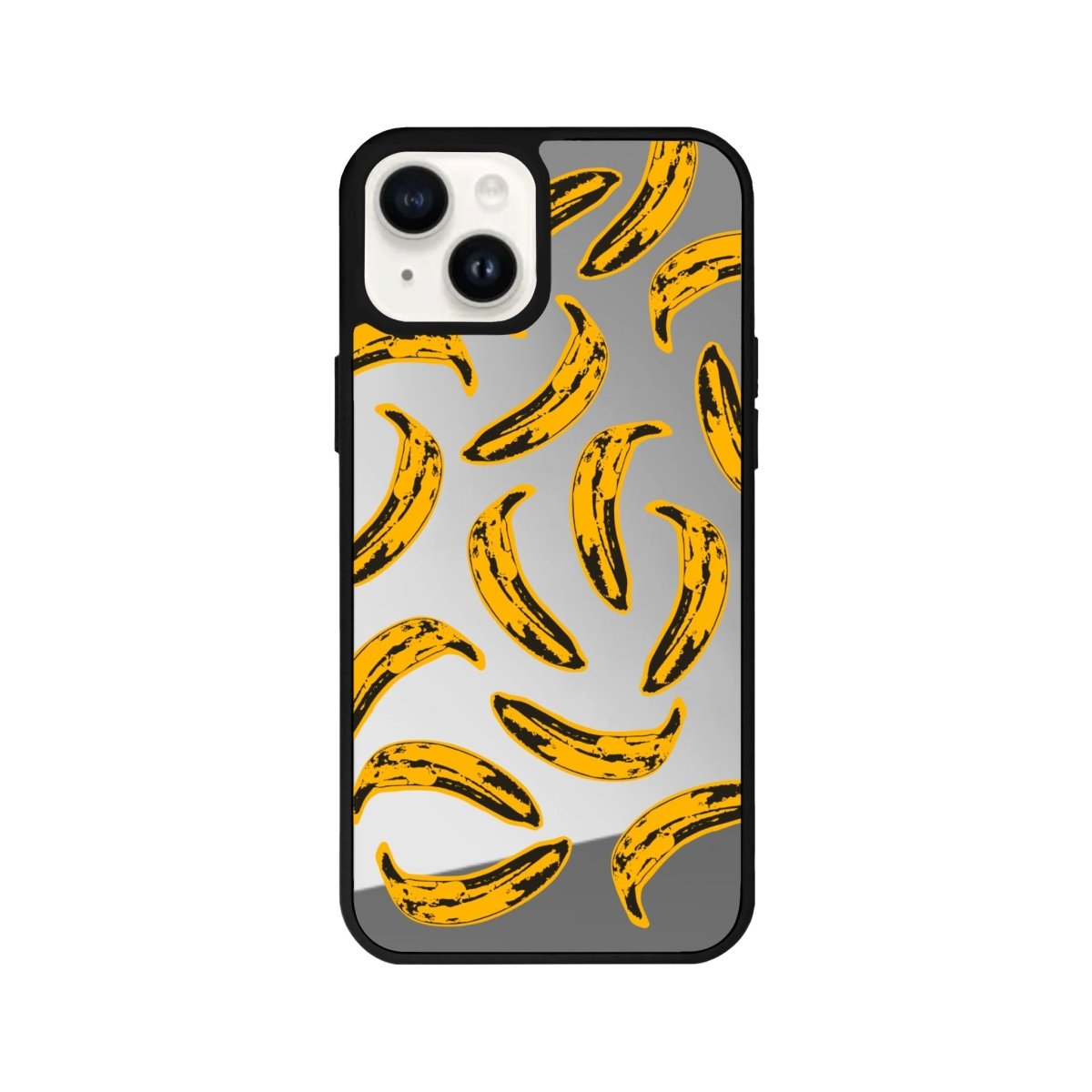 iPhone 14 Plus Banana Mirror Aynalı Telefon Kılıfı Gümüş - SUMTHINCS