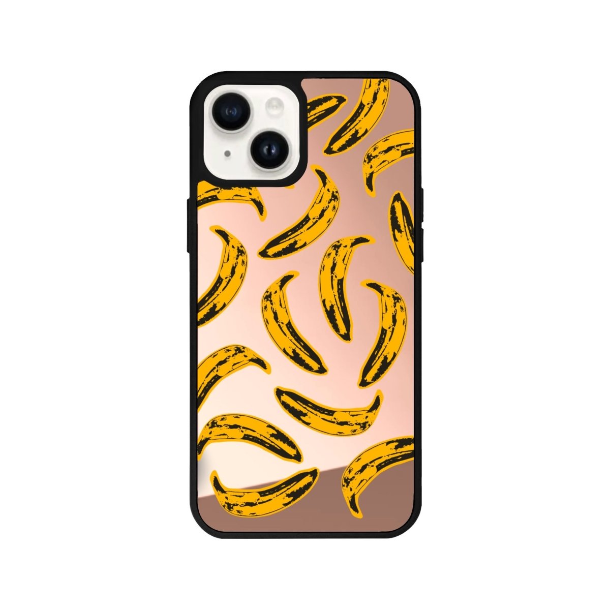 iPhone 14 Plus Banana Mirror Aynalı Telefon Kılıfı Metalik Pembe - SUMTHINCS