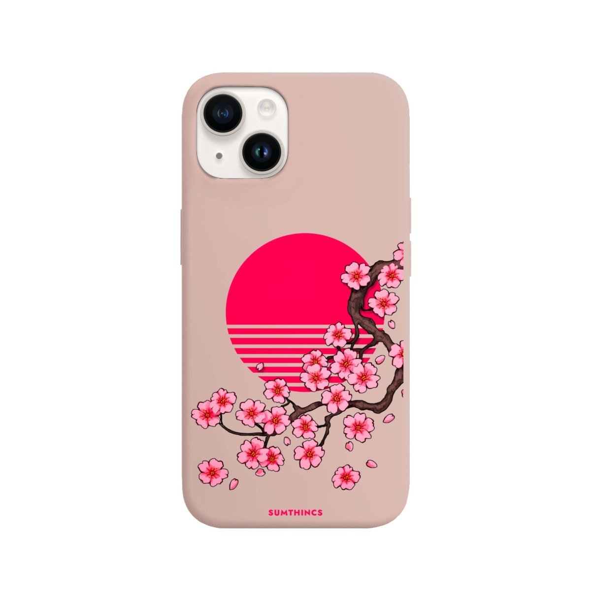 iPhone 14 Plus Cherry Blossom Dawn Premium Telefon Kılıfı Bej - SUMTHINCS