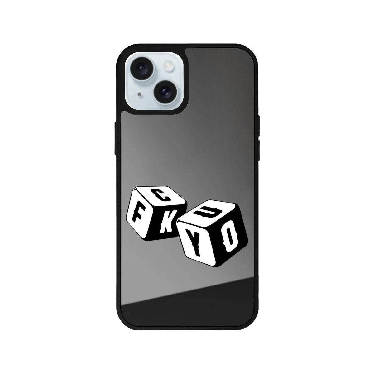 iPhone 14 Plus Fck You Mirror Aynalı Telefon Kılıfı Antrasit - SUMTHINCS