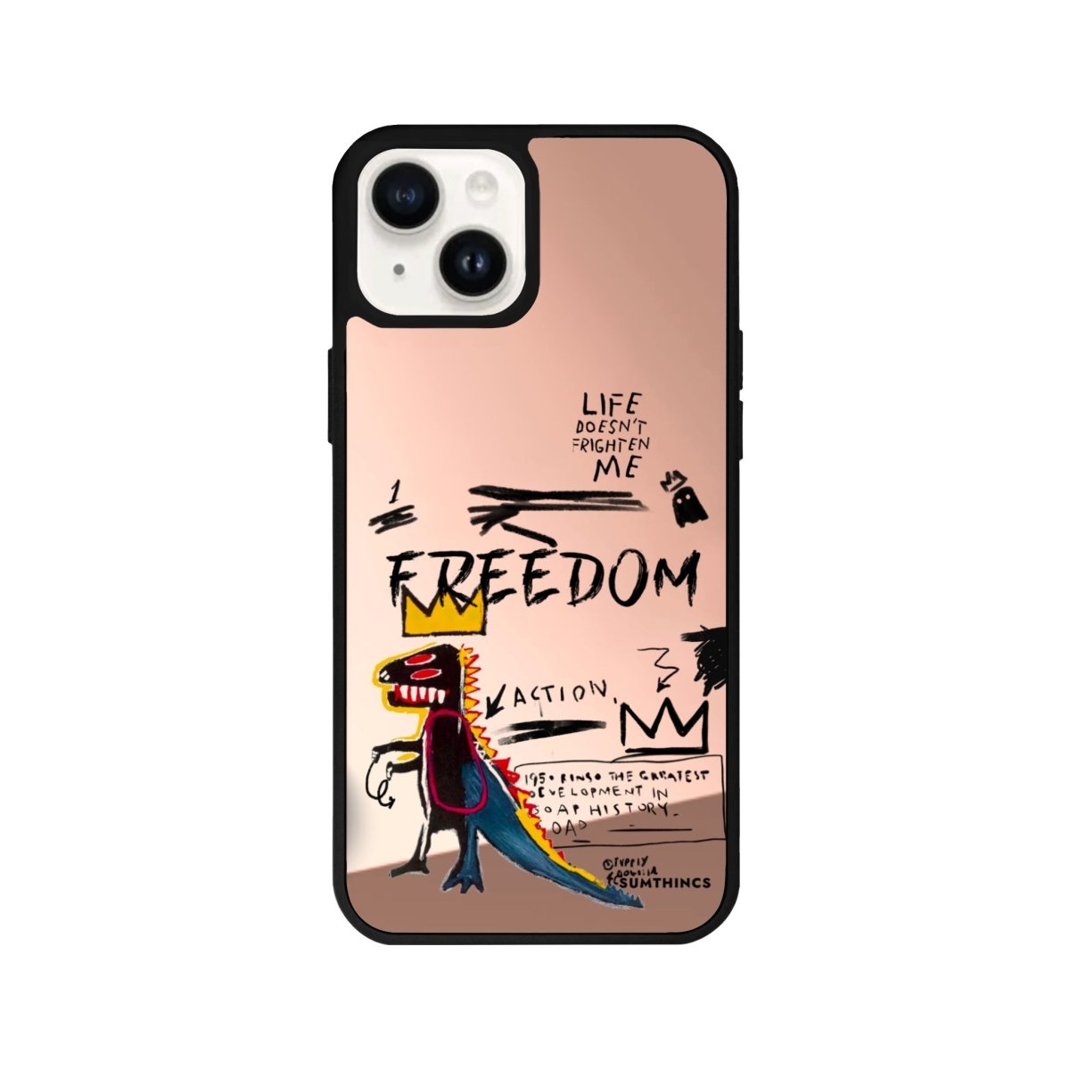 iPhone 14 Plus Freedom Mirror Aynalı Telefon Kılıfı Metalik Pembe - SUMTHINCS