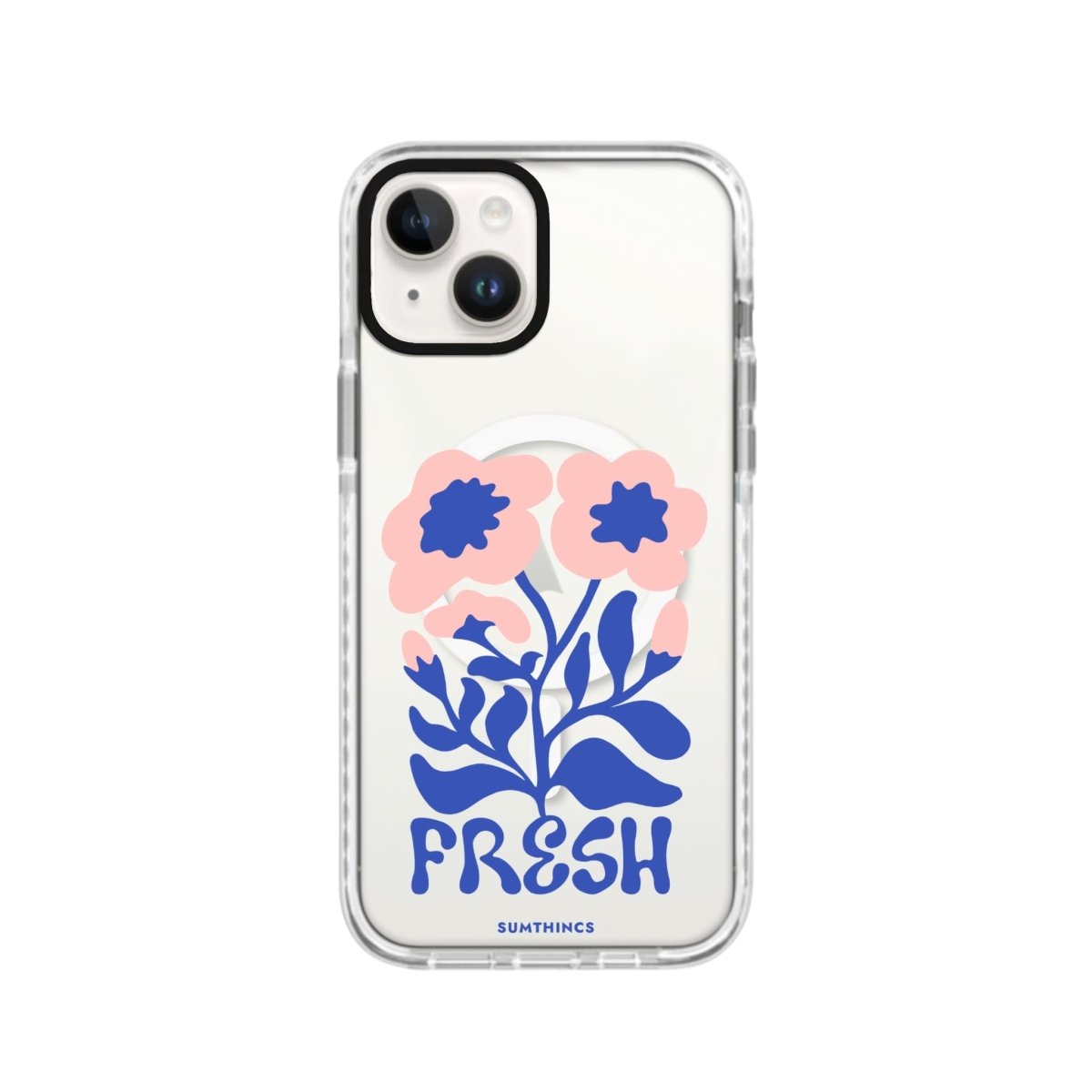 iPhone 14 Plus Fresh Flowers Magsafe Procase Şeffaf Telefon Kılıfı Beyaz Şeffaf - SUMTHINCS