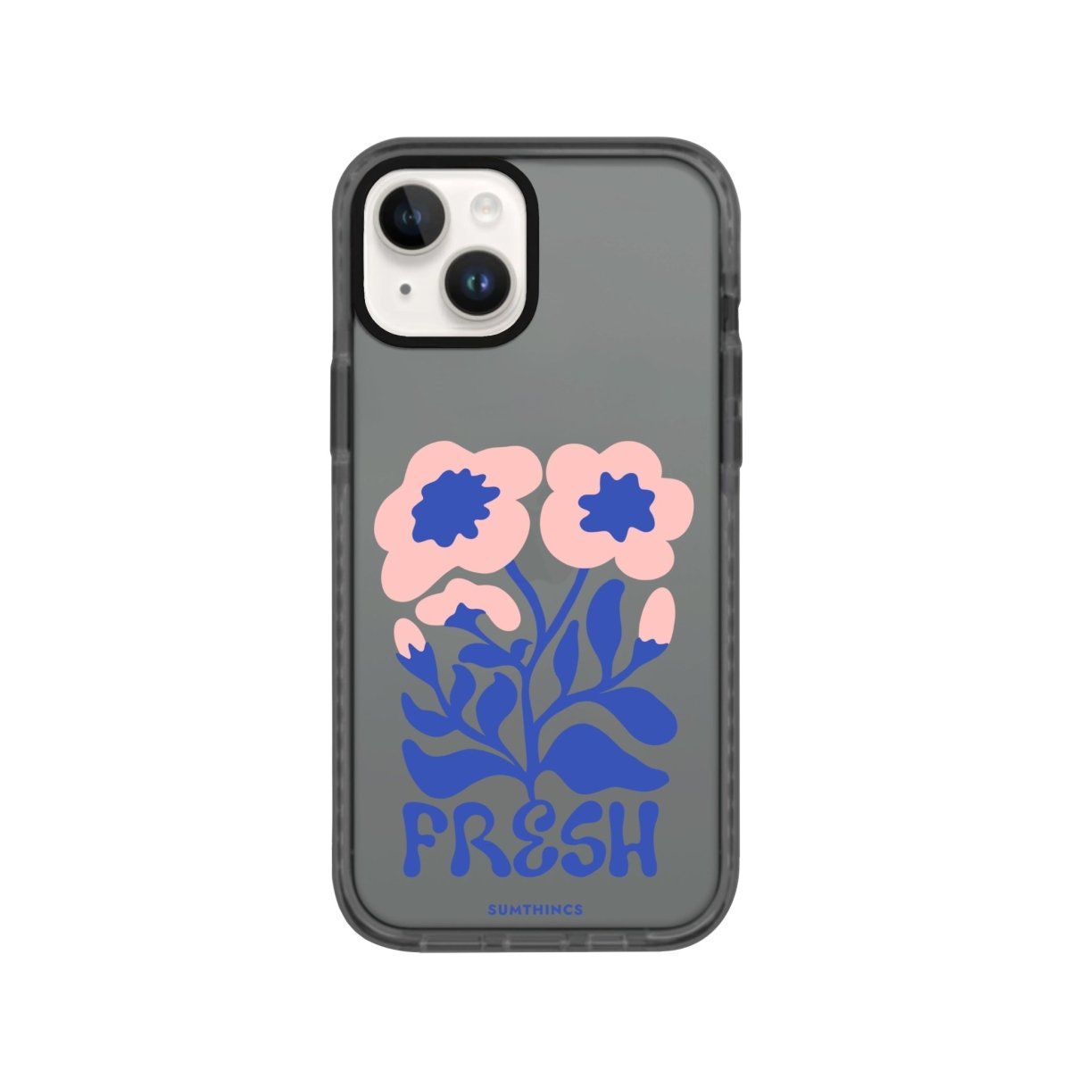 iPhone 14 Plus Fresh Flowers Procase Şeffaf Telefon Kılıfı Antrasit - SUMTHINCS