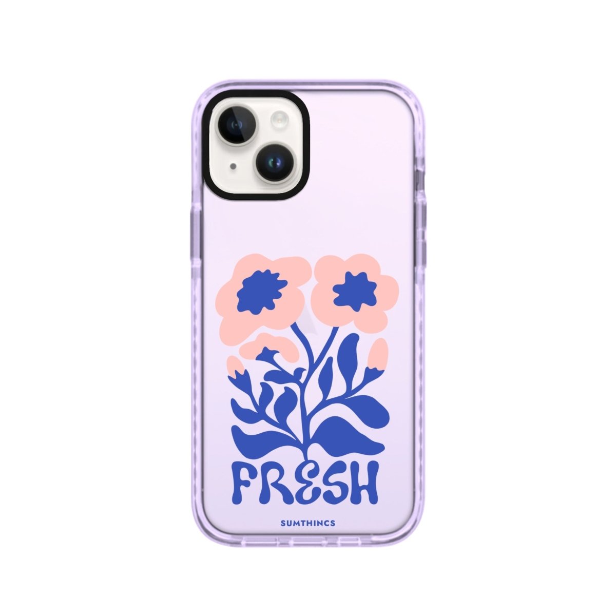 iPhone 14 Plus Fresh Flowers Procase Şeffaf Telefon Kılıfı Lila - SUMTHINCS