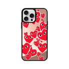 iPhone 14 Plus Hearts Mirror Aynalı Telefon Kılıfı Metalik Pembe - SUMTHINCS