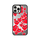 iPhone 14 Plus Hearts Mirror Aynalı Telefon Kılıfı Gümüş - SUMTHINCS