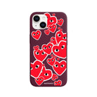iPhone 14 Plus Hearts Premium Telefon Kılıfı Bordo - SUMTHINCS