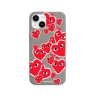 iPhone 14 Plus Hearts Premium Telefon Kılıfı Gri - SUMTHINCS